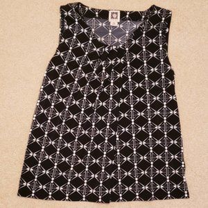 Anne Klein sleeveless top, Petite-Med, black/white geometric print